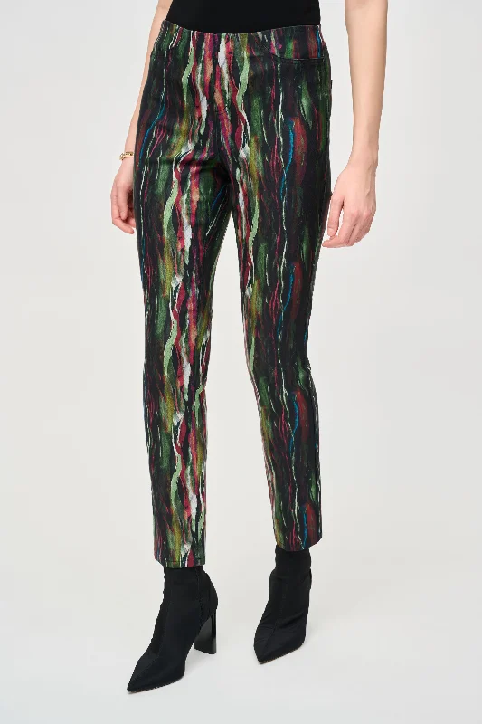 Joseph Ribkoff Abstract Print Classic Slim Pull-On Pants