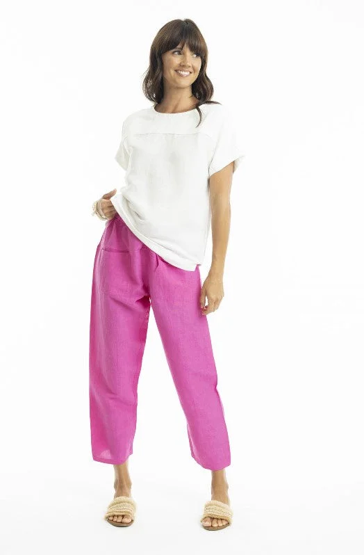 Linen Pant hot pink