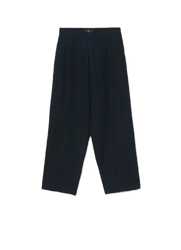 SHRUNKEN WOOL SERGE TAPERED PANTS