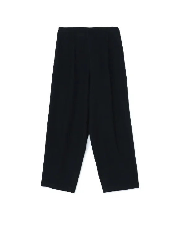 SHRUNKEN WOOL SERGE TAPERED PANTS