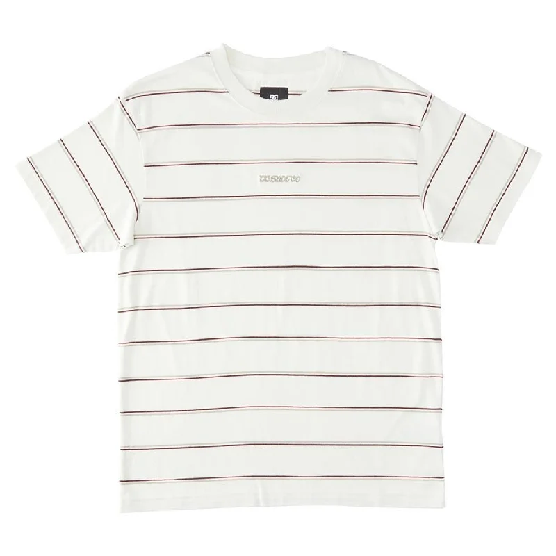 DC Kingpin Stripe T-Shirt - Lily White