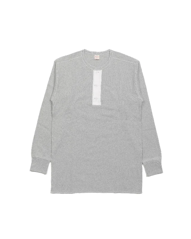 The Real McCoy's MC23111 Union Henley Undershirt L/S Grey