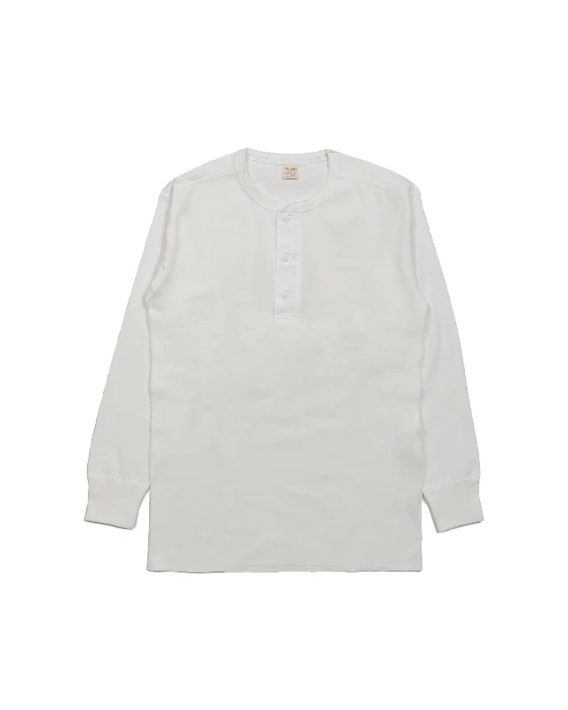 The Real McCoy's MC23111 Union Henley Undershirt L/S White