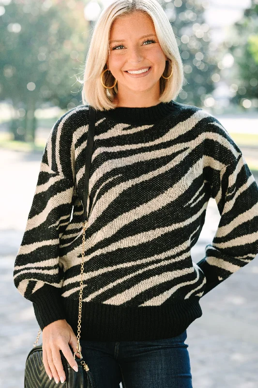 All For You Mocha Brown Zebra Sweater