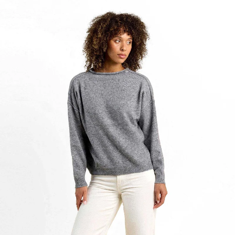 Cozy Knit Mock Neck Sweater | Charcoal