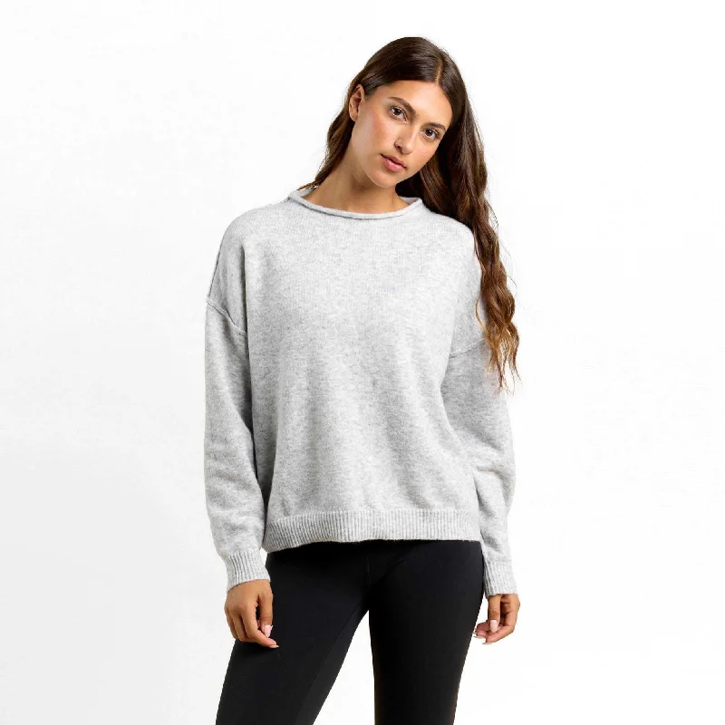 Cozy Knit Mock Neck Sweater | Heather Grey