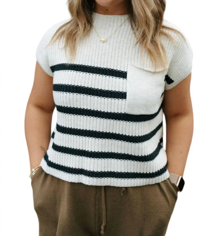 Stripe Sweater In Charcoal