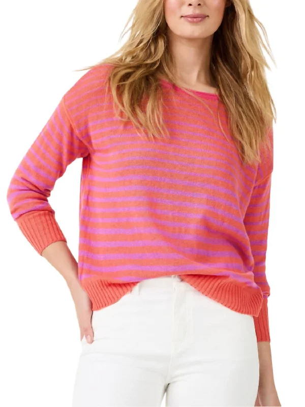 Striped Up Sweater In Orange