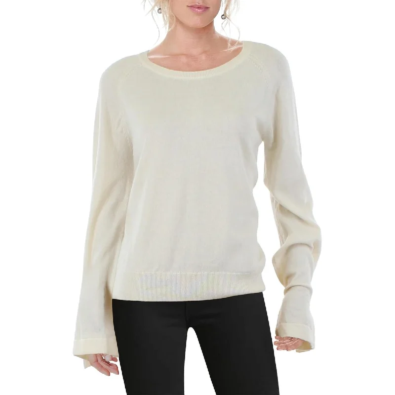 Womens Knit Grommet Crewneck Sweater