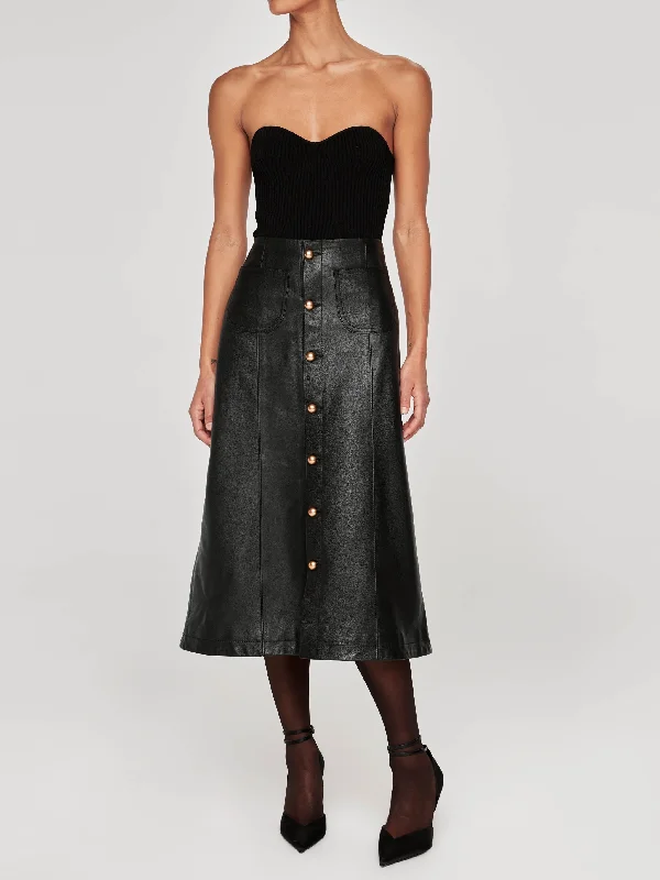 ALMA A LINE BUTTON SKIRT