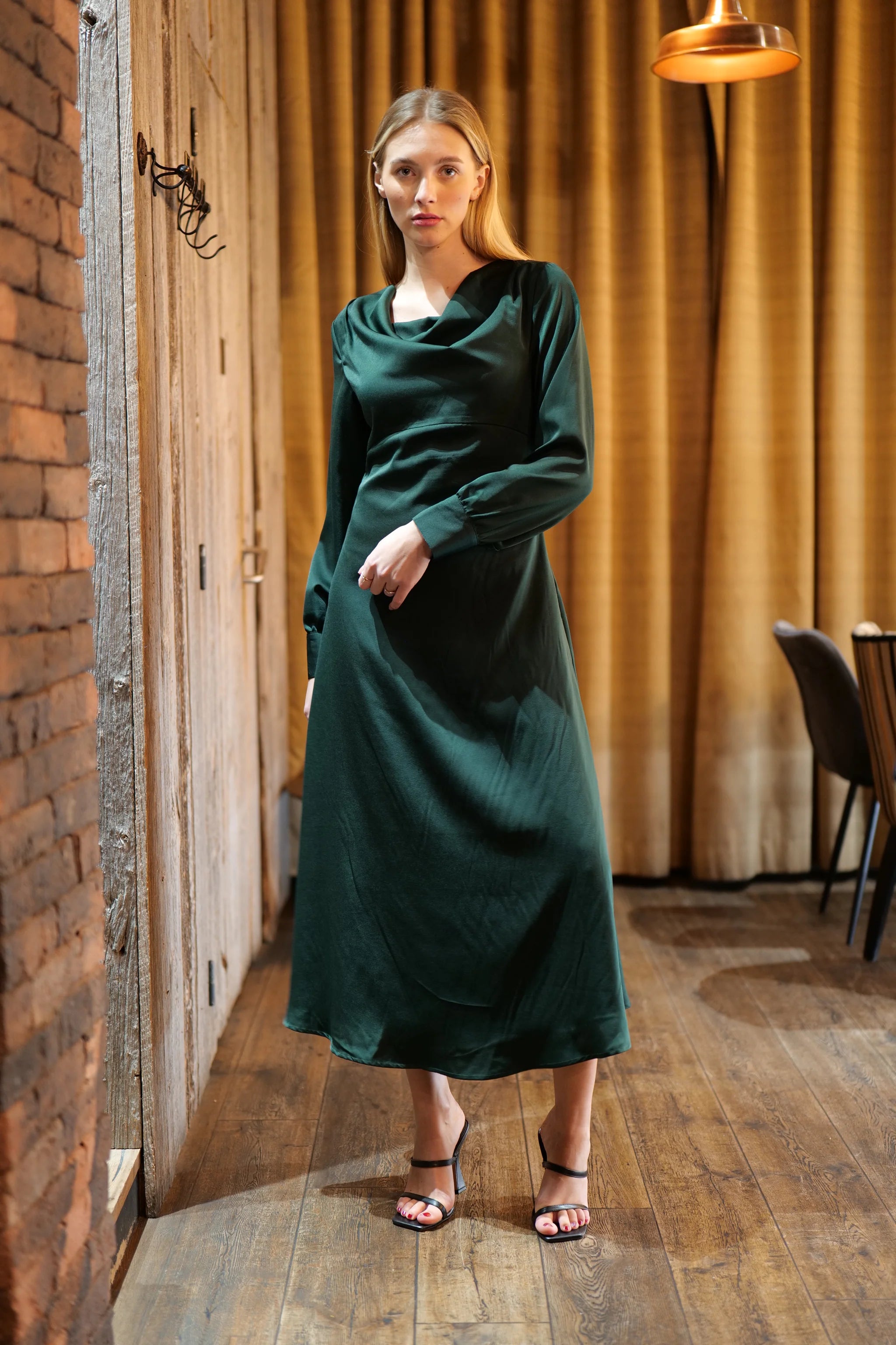 Gigi Satin Dress (Green)