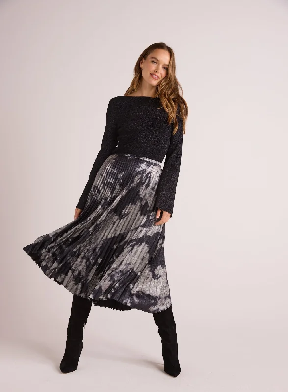 HAND PLEATED MIDI SKIRT