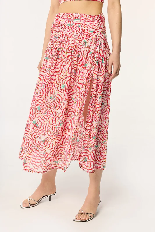 Long Skirt Carla - Pink Wings Flower