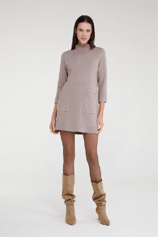 Polina Sweater Dress (Light Brown)