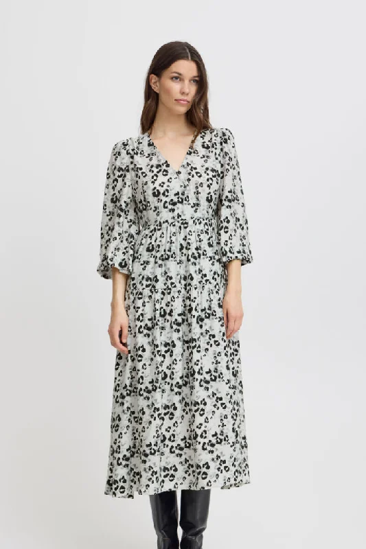 Valor Midi Dress (Sleet Leopard)