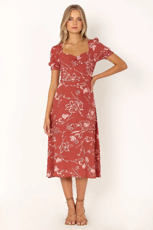 Franklin Dress - Rust Floral