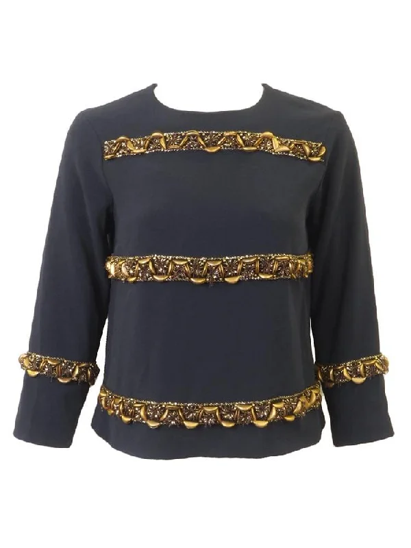 Worth New York Navy Chain Top