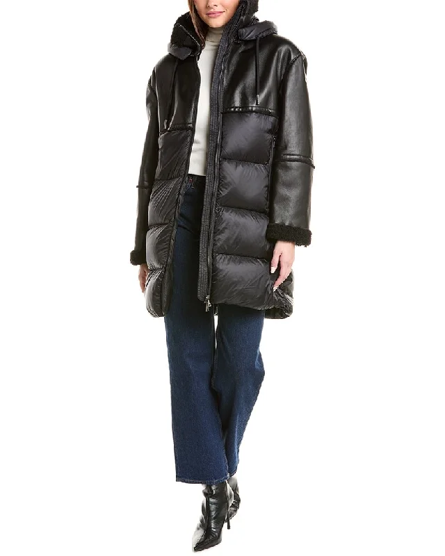 Moncler Tana Leather Coat