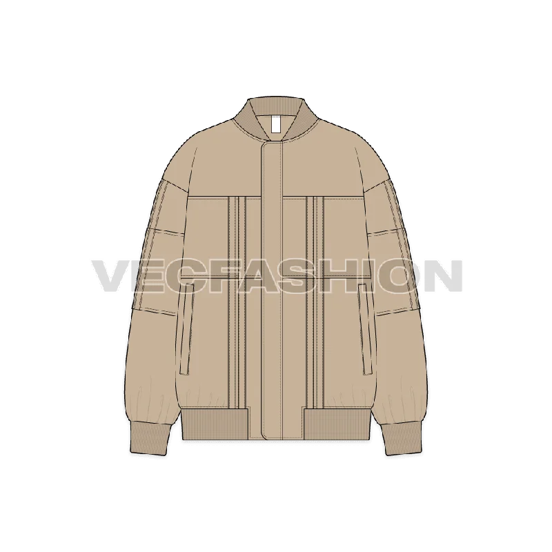 Womens Oversized Jacket Flat Sketch