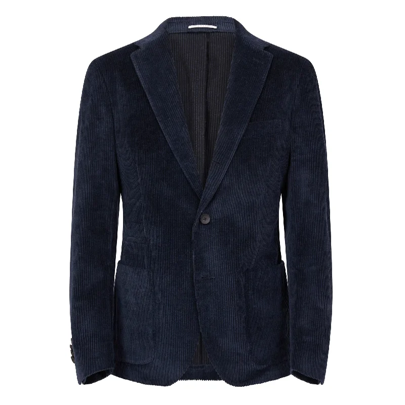 FRADI Melange Corduroy Blazer Jacket NAVY