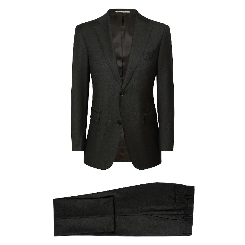 HENRY SARTORIAL X DORMEUIL Full Canvas Plain Suit CHARCOAL REG