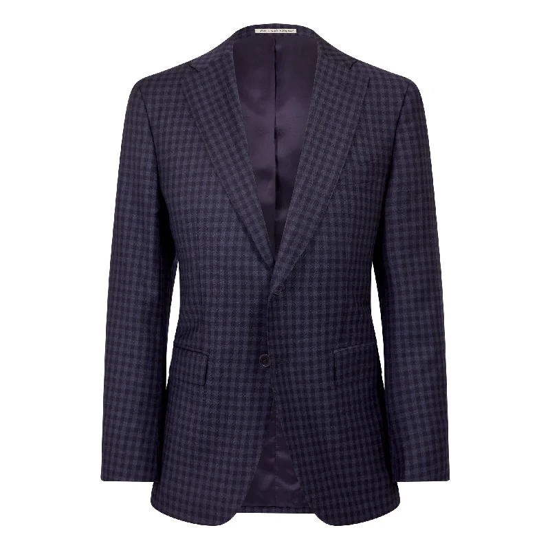 HENRY SARTORIAL X DORMEUIL Full Canvas Check Jacket NAVY MULTI REG