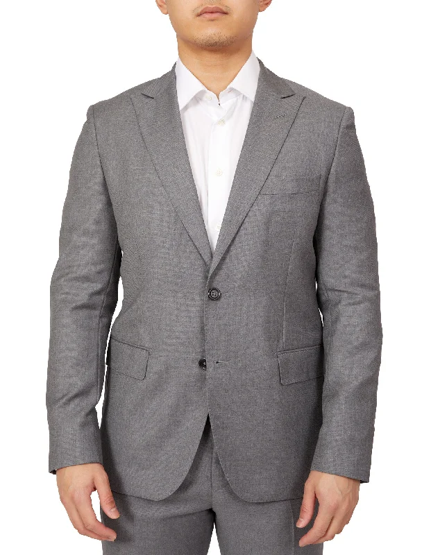 HENRY SARTORIAL Peak Lapel Micro Weave Suit GREY LG