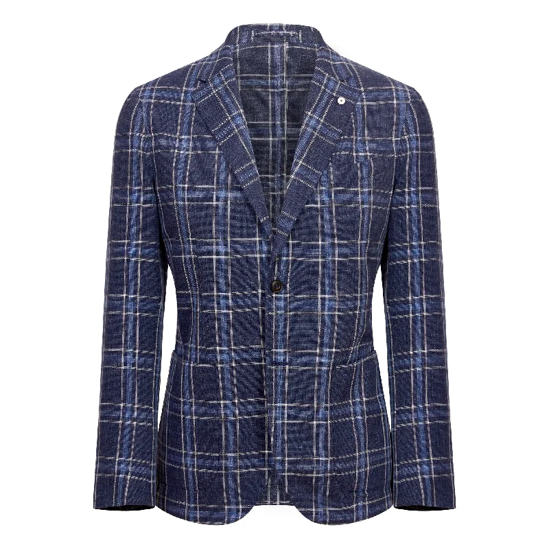 LBM 1911 Check Sports Blazer Jacket NAVY