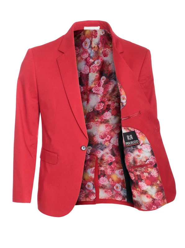 Red Cotton-Stretch Fashion Blazer (1720)