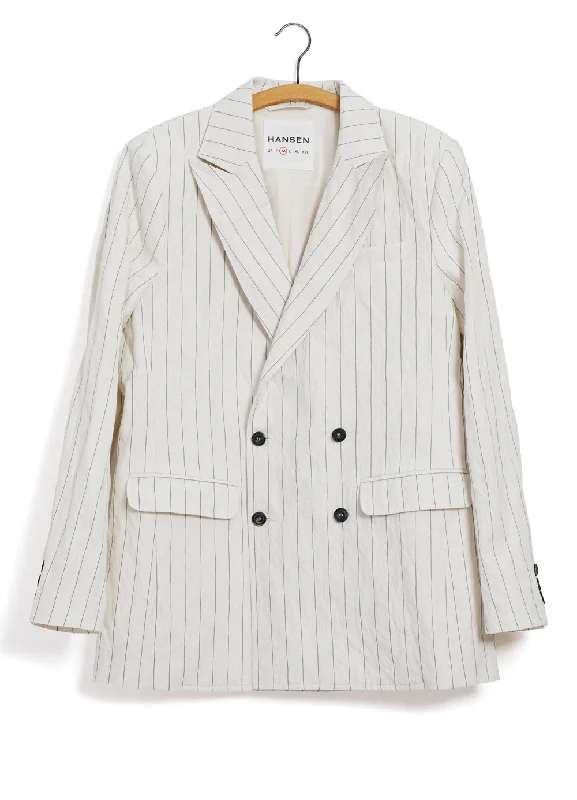 WERNER | Classic Double Breasted Blazer | Ecru Pin