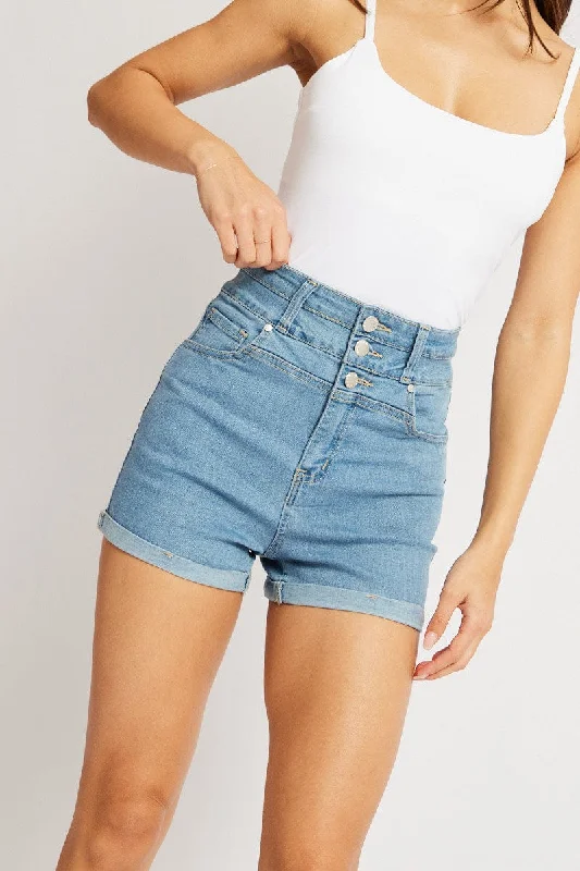 Denim Skinny Short High Waist