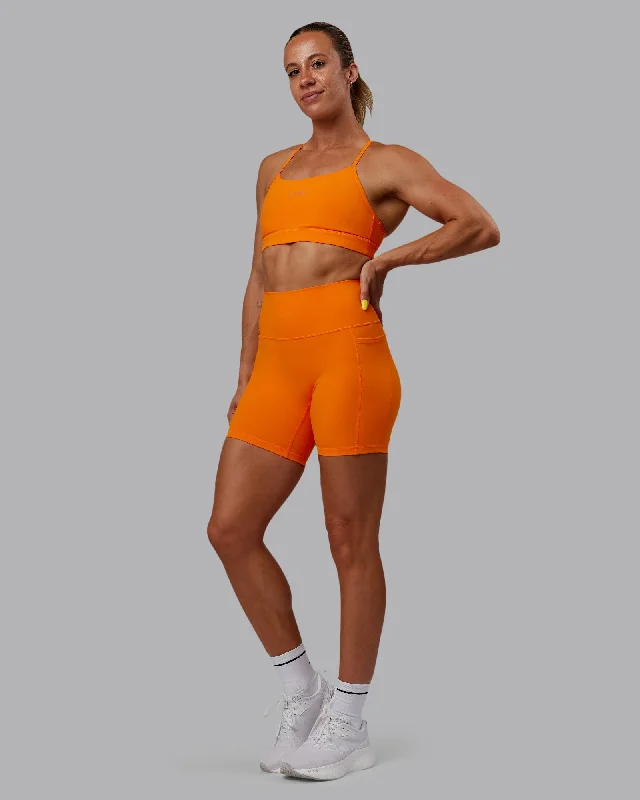 Fusion Mid-Length Shorts with Pockets - Vibrant Orange