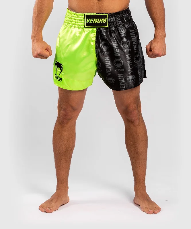 Venum Logos Muay Thai Shorts - Black/Yellow